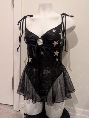Jade Clark Black Star Gazer Body Suit + Skirt Set
